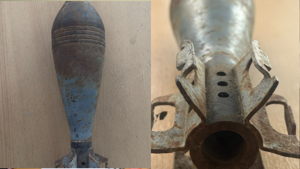 Un hombre encontró un proyectil de artillería calibre 81 milímetros mientras descargaba chatarra en Villa María. El material había sido trasladado desde una zona rural de James Craik